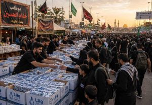 «نذر آب» به مقصد رسید؛ توزیع ۱۵۰ هزار لیوان آب میان زائران اربعین